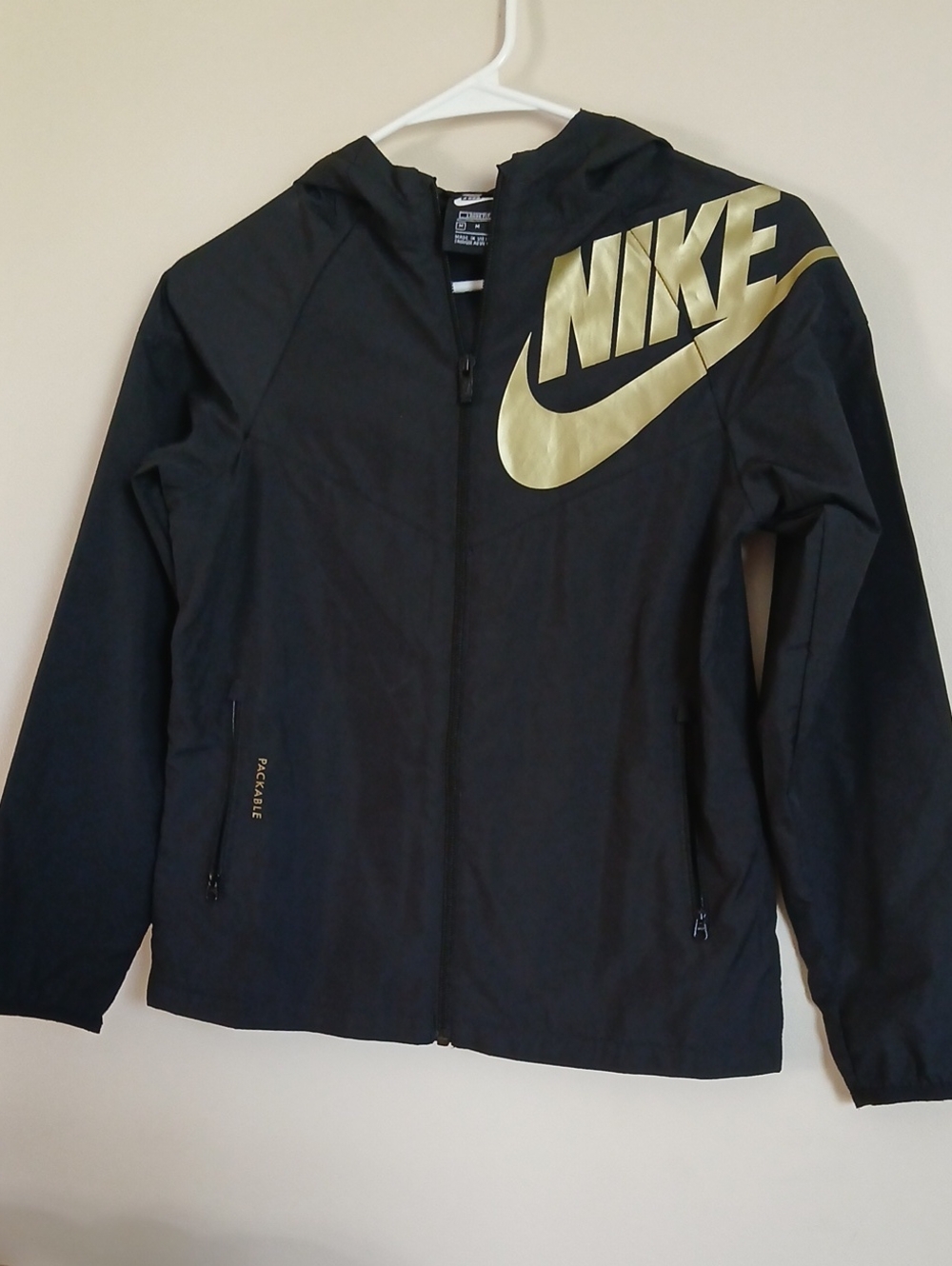 Nike Black Jacket with White Logo Tag